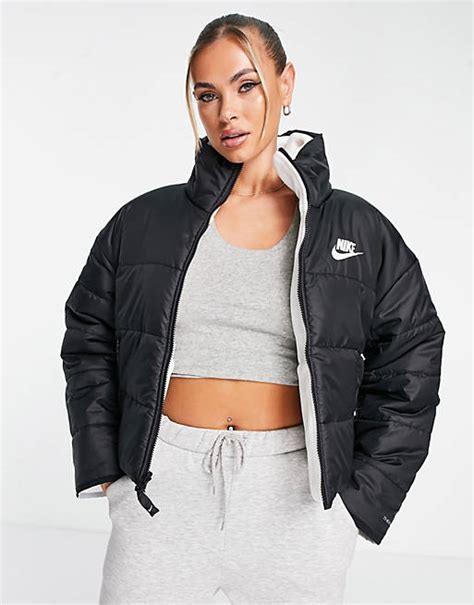 nike jacke damen schwarz weiß|nike wattierte jacke damen.